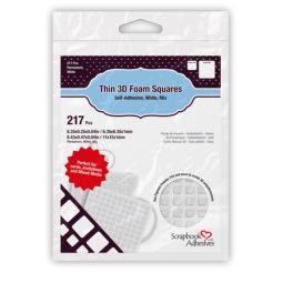 Scrapbook Adhesives Foam Squares - White Mixed Size 1mm Thin