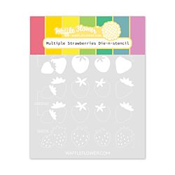 Mutiple Strawberries Die-n-Stencil by Waffle Flower, UK Stockist, Seven Hills Crafts 5 star rated for customer service, speed of delivery and value