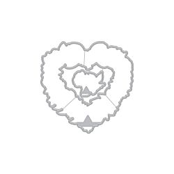 Floral Heart Wreath Die