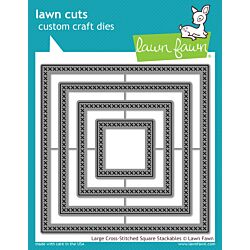 Large Cross Stitched Square Lawn Cuts