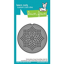 Embroidery Hoop Snowflake Add-on Die by Lawn Fawn at Seven Hills Crafts UK stockist 5 star rated for customer service, speed of delivery and value