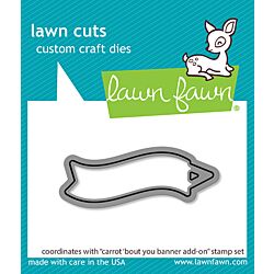 Carrot 'bout You banner add-on Die by Lawn Fawn, UK Stockist, Seven Hills Crafts 5 star rated for customer service, speed of delivery and value