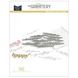 Exclusive UK Supplier of The Greetery - Opposites Attract Script Die for papercrafting