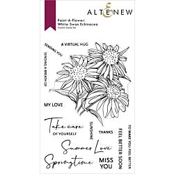 Paint-A-Flower White Swan Echinacea Outline Stamp