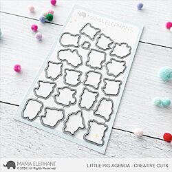 Little Pig Agenda Die by Mama Elephant for cardmaking and paper crafts.  UK Stockist, Seven Hills Craft